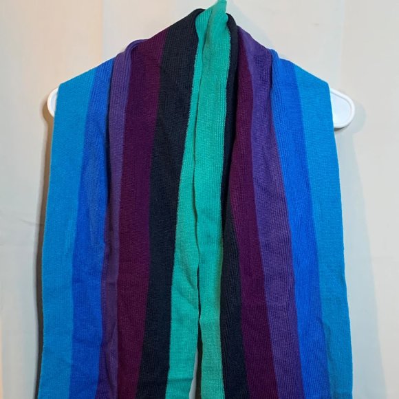 Women's MN Multi-Colored Striped Scarf w/ Fringe - 11" x 37" - Picture 1 of 4